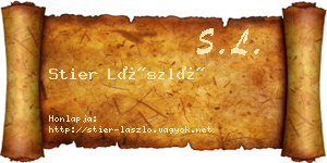 Stier László névjegykártya